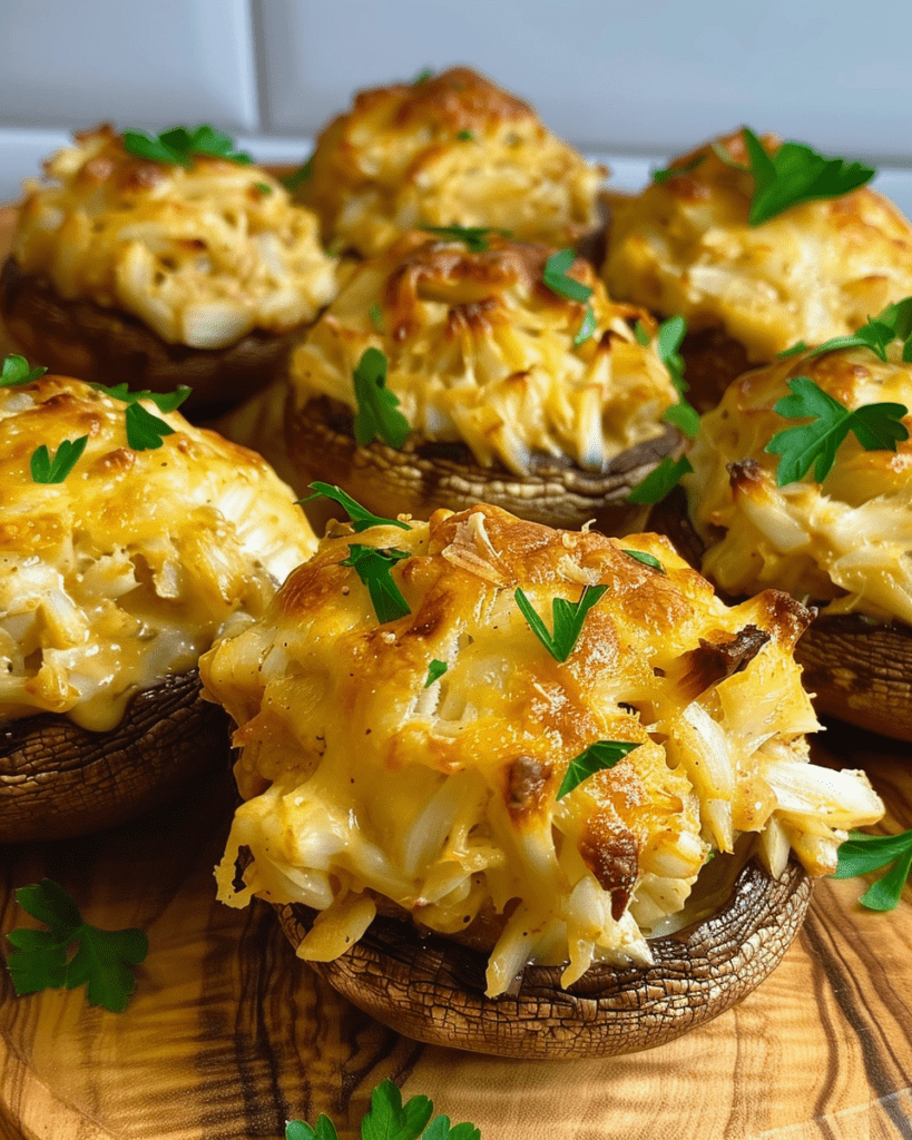 Crab Stuffed Portobello Mushrooms Dish