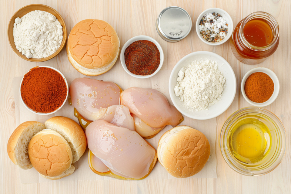 hot-honey-chicken-sandwich-components-ingrediants