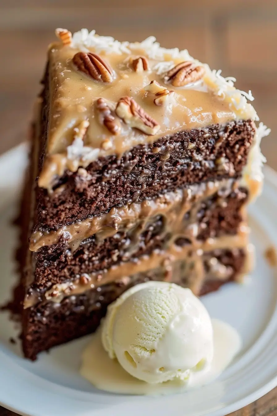 Delicious and moist German Chocolate Poke Cake