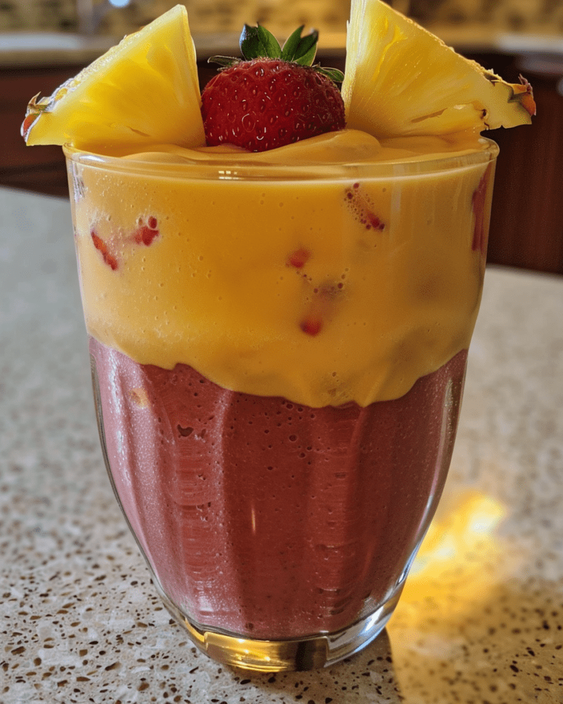 Refreshing Pineapple Juice Smoothie with Strawberries - Easy Recipe