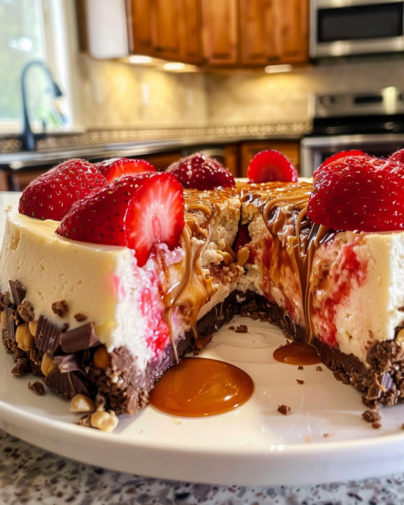 Snickers Strawberry Cheesecake – A Delicious Blend of Chocolate, Peanut Butter & Strawberry