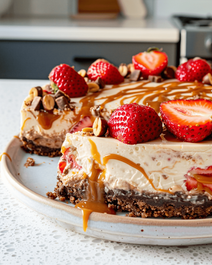 Irresistible Snickers Strawberry Cheesecake – A Sweet & Creamy Delight