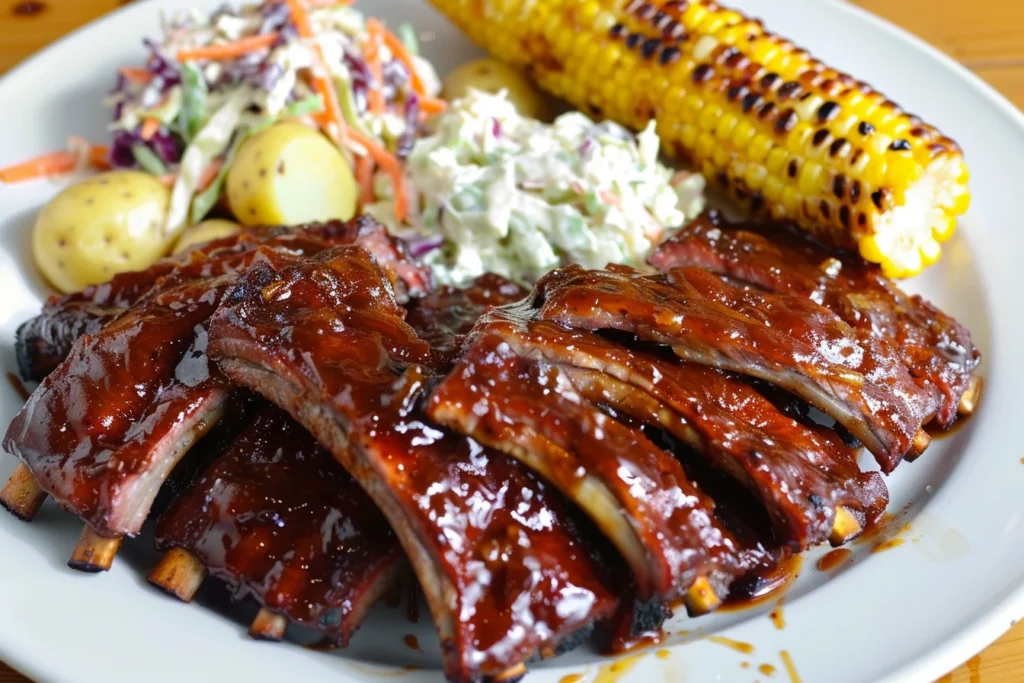 plated honey garlic ribs 3