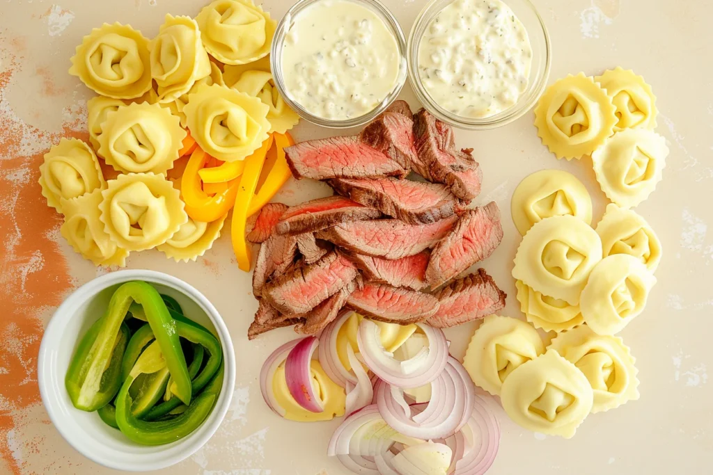 ingredients philly cheesesteak pasta