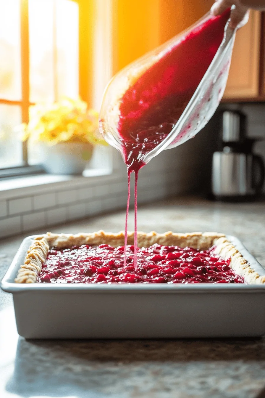 Pouring filling over pre-baked crust